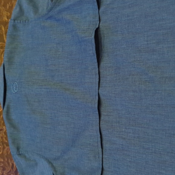 Boys Magellan Outdoors Aransas Pass HeatherBlue S/S Fishing Button down - Picture 4 of 5